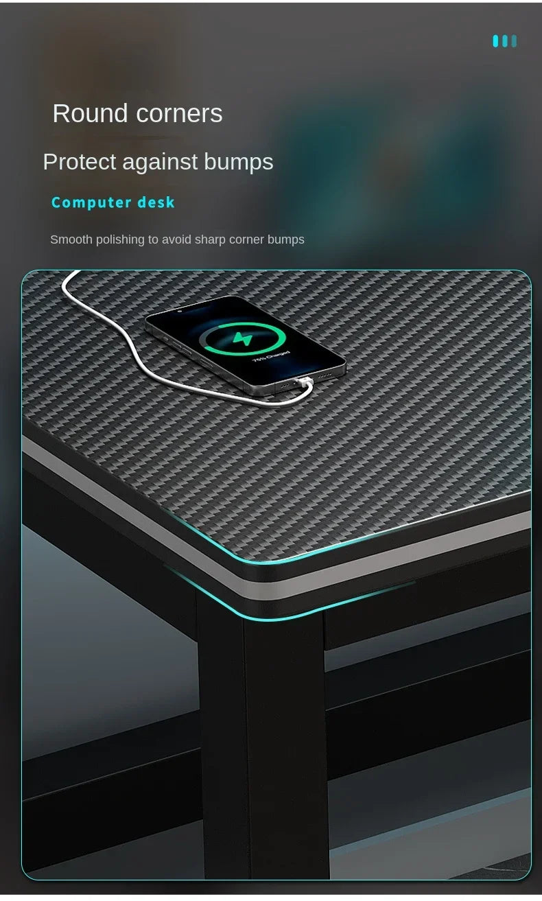 Shelf Living Room Office Desk Storage Standing Floor Metal Arbenic Computer Desks European Black Mesa De Escritorio Furniture