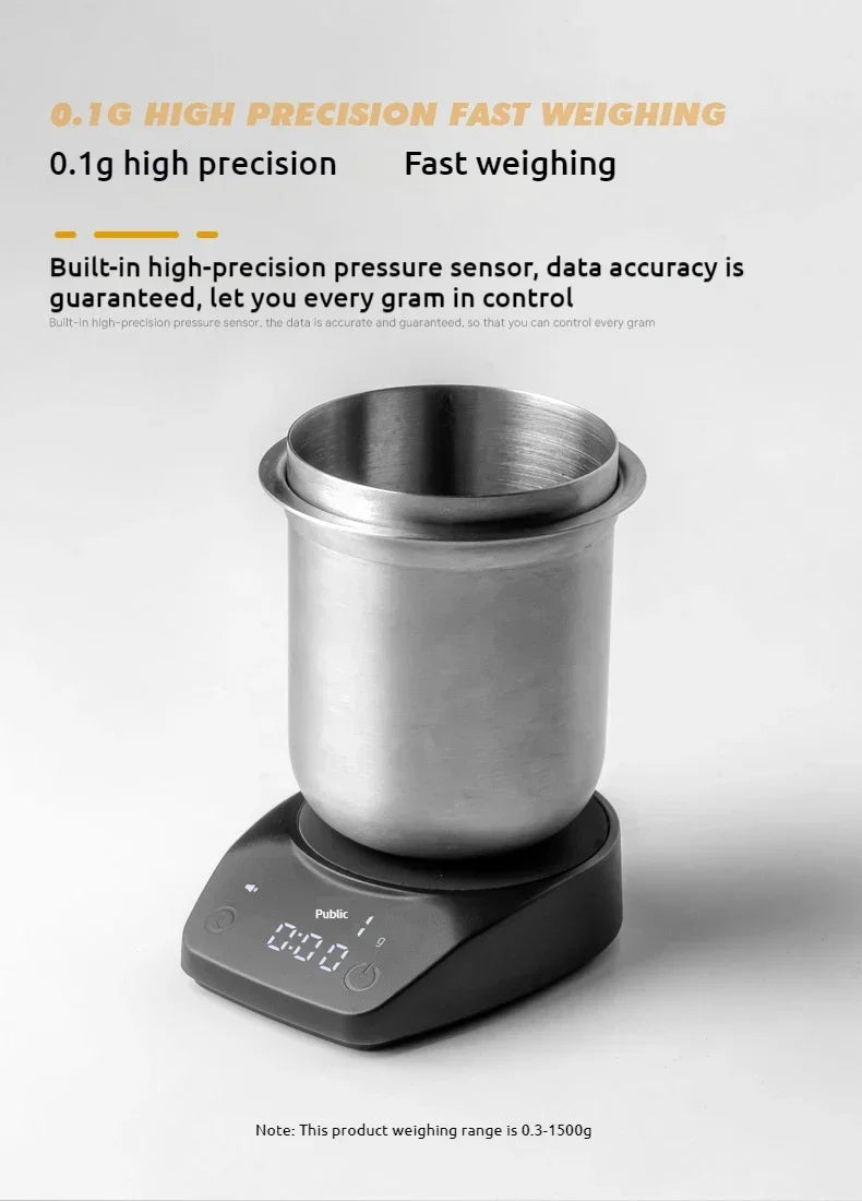 Mini Coffee Scale Electronic Italian Coffee Bean Scale Palm Size Timing Weighing Scale Home Kitchen Tool Coffee Bar Accessories