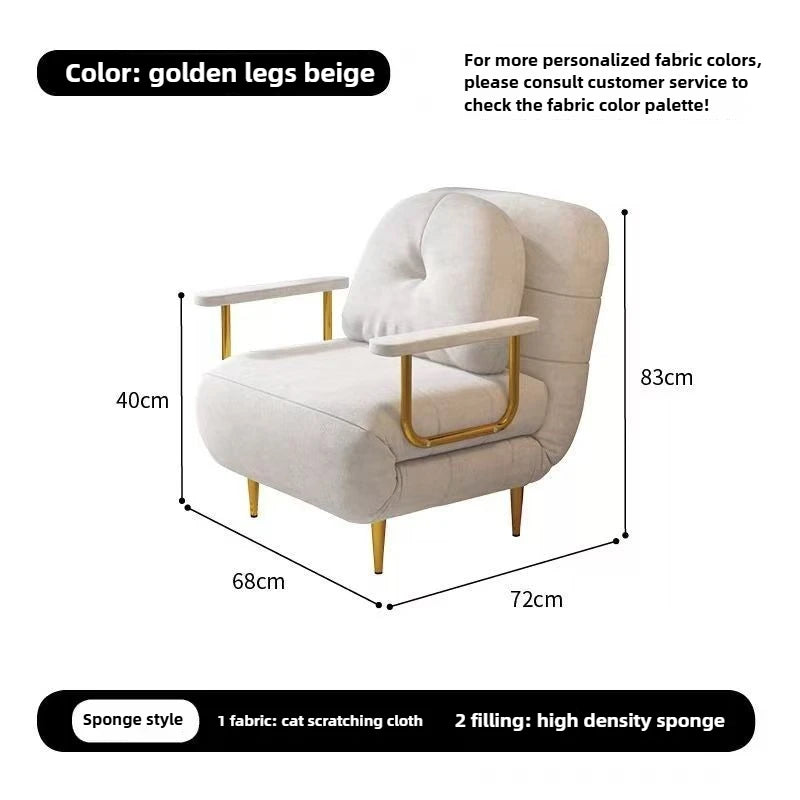 Foldable Balcony Latex Sofa Bed Dual-use Small Unit Double Living Room Light Luxury Cream Style Multifunctional Small Sofa