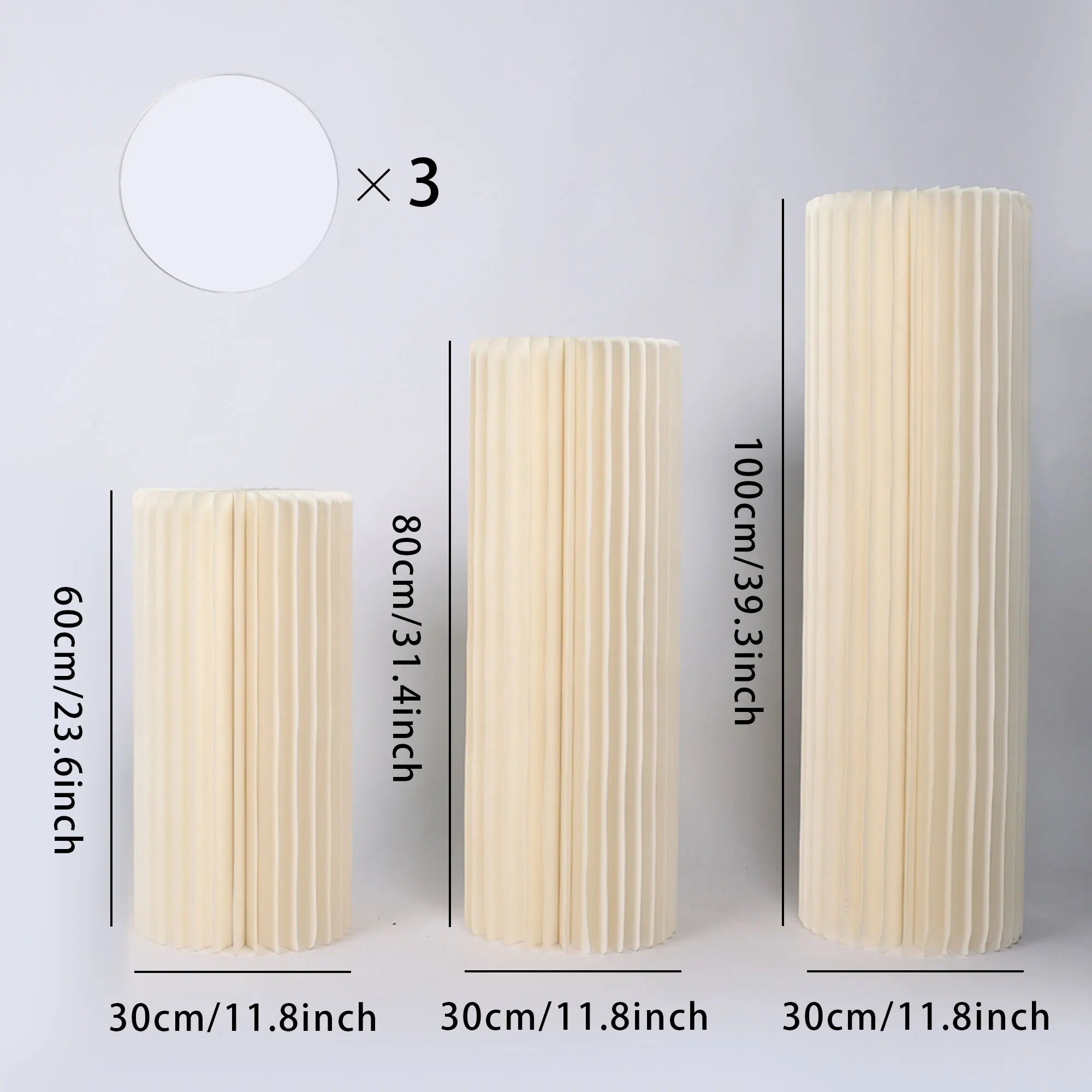 Sturdy Cardboard Column with Clear Acrylic Plate Reusable Cylinder Stands for Party,Cake Stand Pillar for Birthday Dessert Cake
