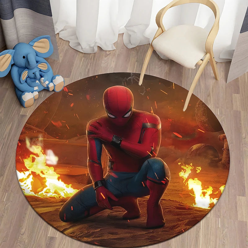 Spider Man,handsome,HD Printed Round Carpet.Bedroom,office,Balcony,Entry Door,Sofa,bed,Chair Non-slip Mat.Gift,Picnic,Camp,Rug