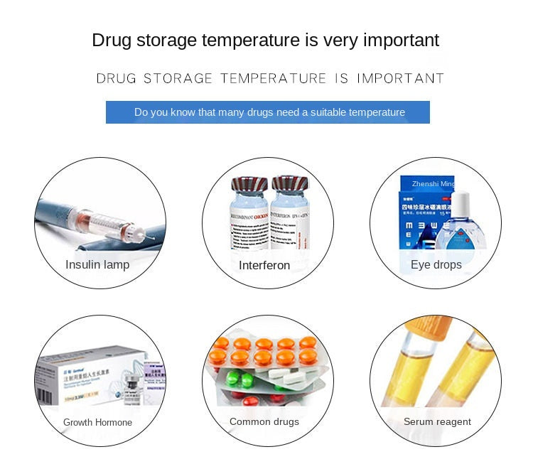 Fridge Cooler Refrigerator Warmer Cooler Drink Freezer Cooler Bag for Insulin Vaccine Cold Diabetes Outdoor Travel Drug