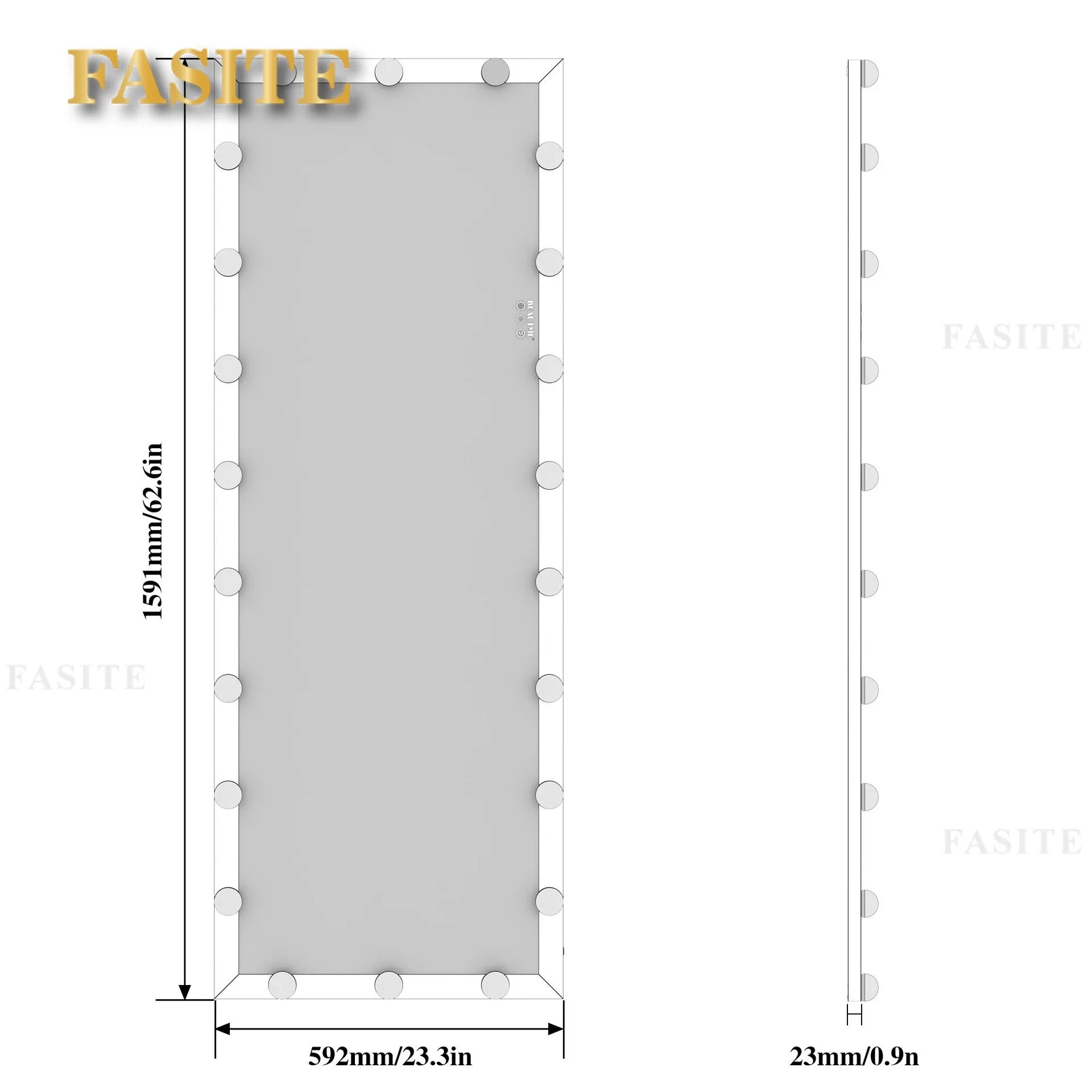 Smart LED full-body mirror with lamp bedroom wall-mounted fitting mirror household vertical floor-to-ceiling mirror