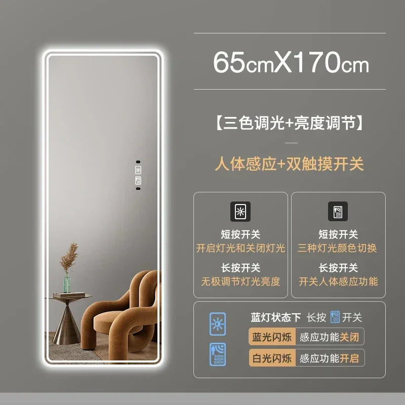 Bathroom Mirror Aestheti Full Length Hallway Large Floor Mirror Quality White Espelho Redondo Home Decorating Itemson sale