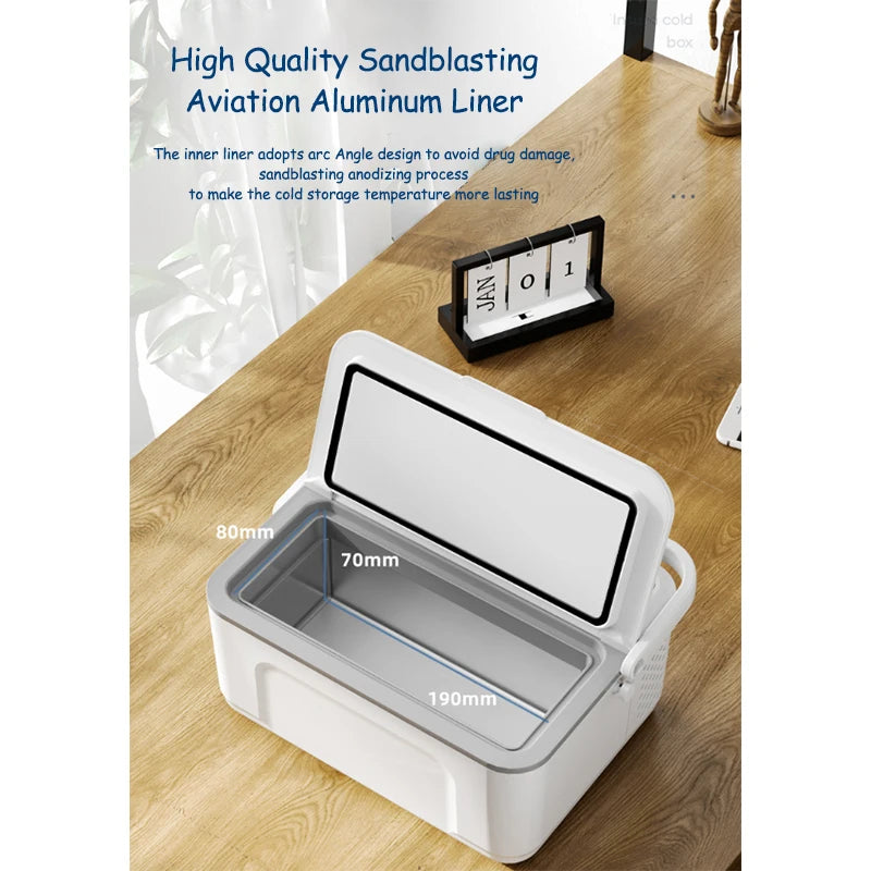 Portable Double-deck Insulin Refrigeration Box Car Mounted Household Travel Small Rechargeable Medicine Refrigeration Cold Tool