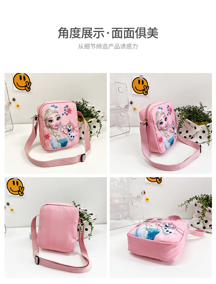 Disney New Cartoon Frozen Children's Bag Baby Girl Cute Princess Crossbody Bag Elsa Gift Shoulder Mobile Phone Bag