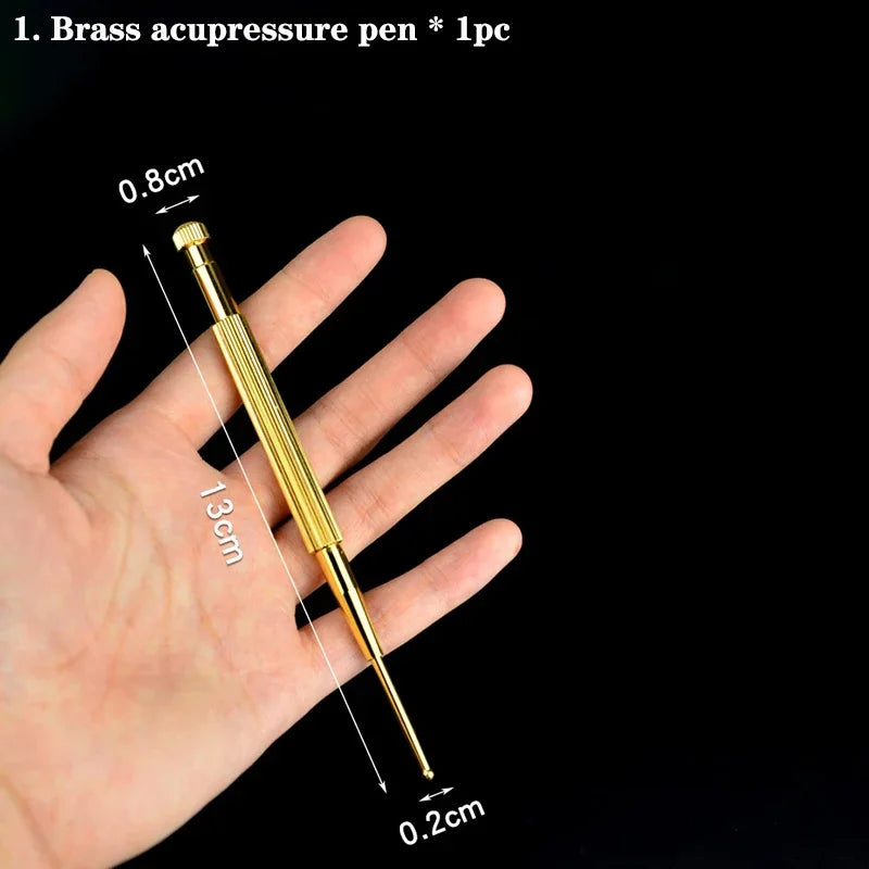 Pure Copper Acupressure Pen Elastic Ear Acupoint Massage Stick Improve Eyesight Acupuncture Point Massager Relax Body