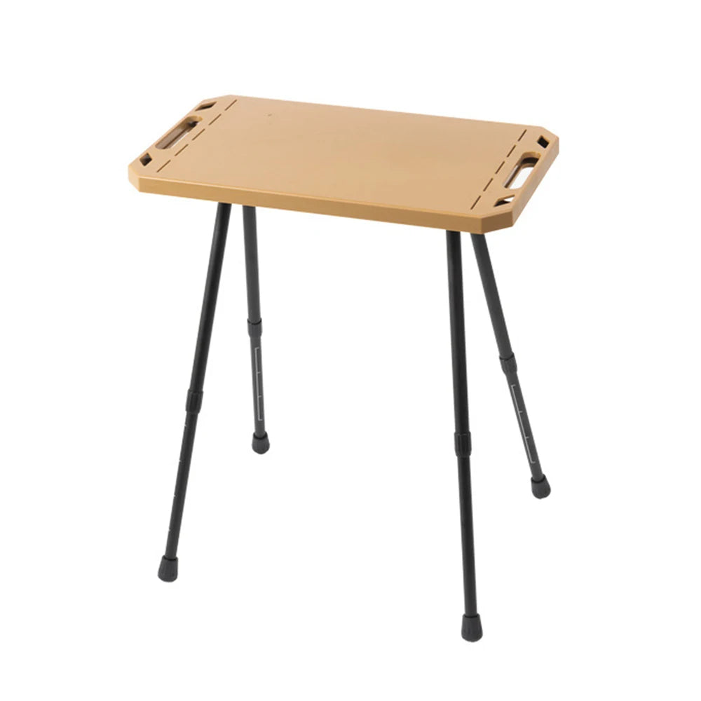 Folding Camping Table with Carry Bag, Height Adjustable Lightweight Desk, Two-Sides Hanging Cookware Table for Hiking, Picnic