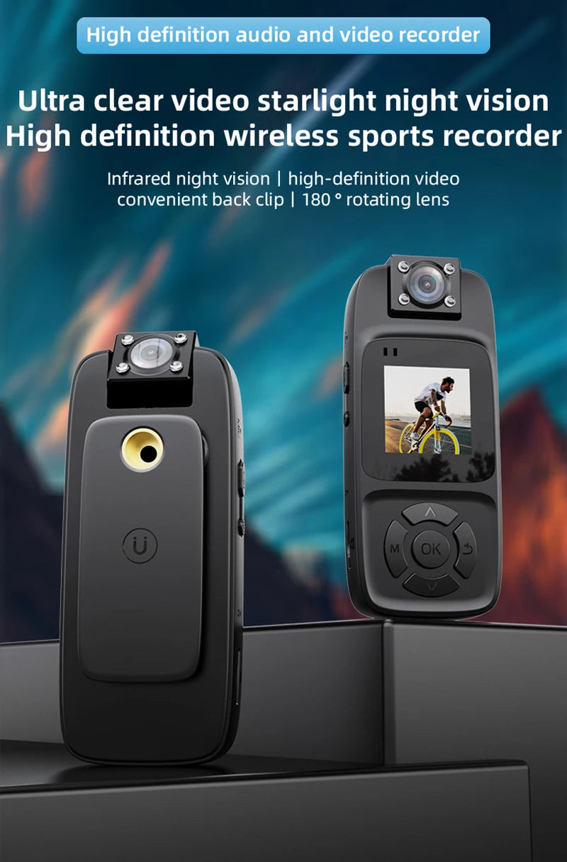 Xiaomi WiFi Mini Camera 4K HD Portable Digital Video Recorder Back Clip Police Body Cam Night Vision Sports Miniature Camcorder