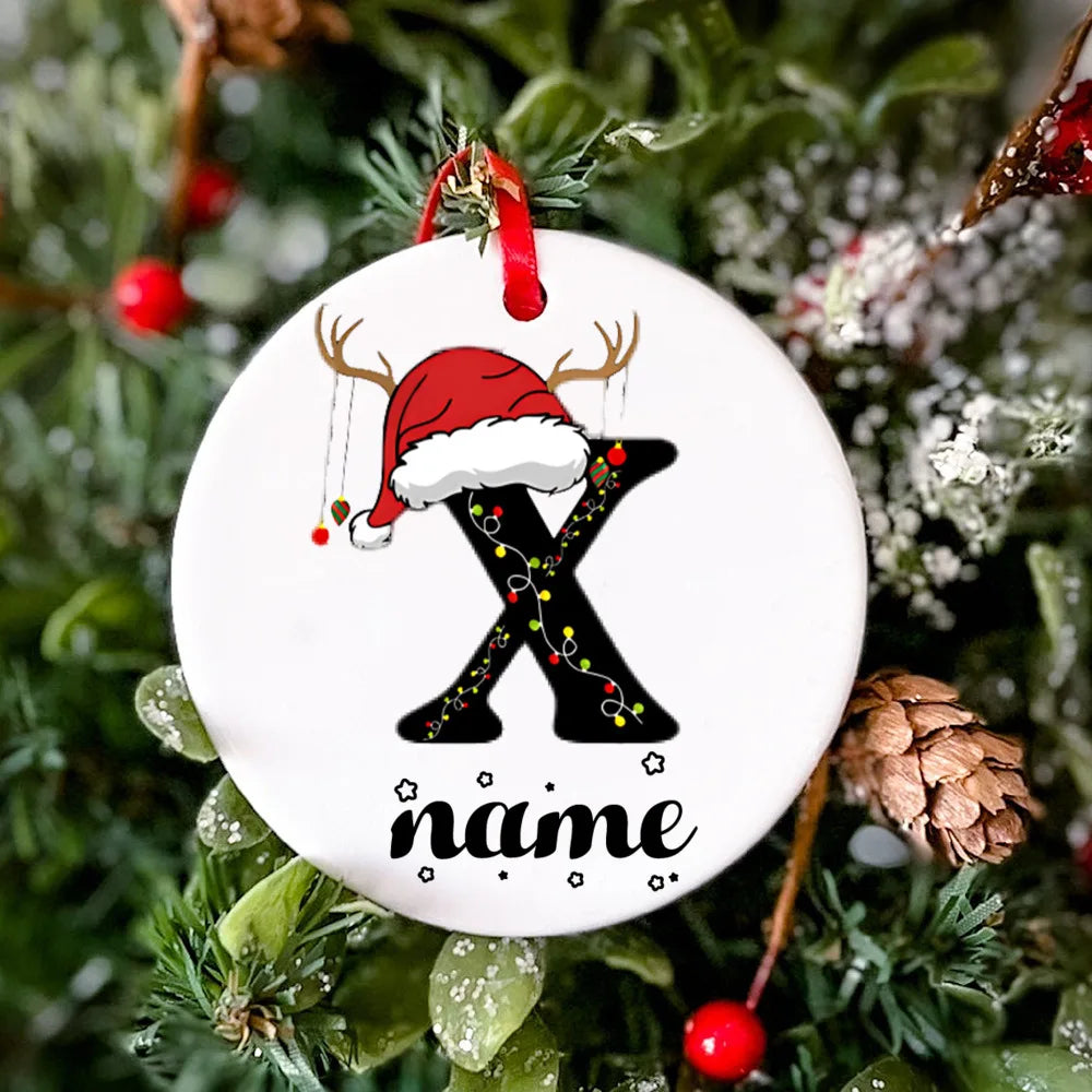 Personalized Christmas Ornament Custom Name Xmas Ornaments Baby Gift Photo Ornament Photography Accessories Holiday Decoration