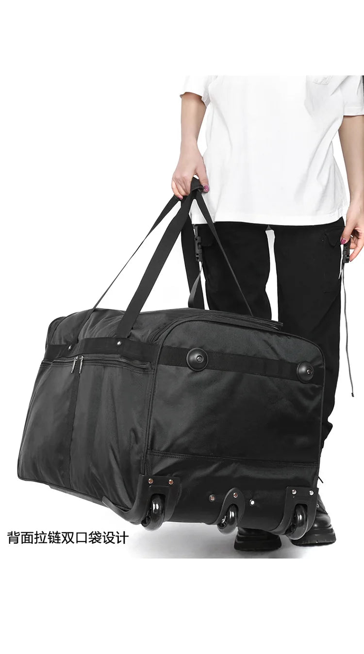 Large Capacity 150L Rolling Luggage Trolley Bags with Wheels Waterproof Oxford Duffel Bag Wheeled Bag Travel Suitcase Luggage