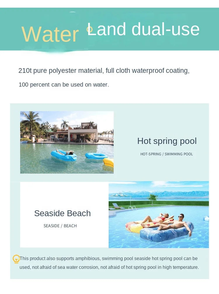 Outdoor Inflatable Sofa Boat, Amphibious Portable Lazy Inflatable Bed, Camping Music Festival Mattress Cushion, Leisure Vacation