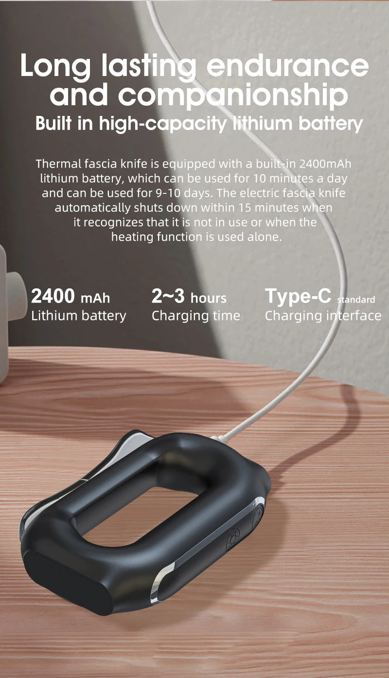 Electric Heating Fascia Massager Body Scraping Microcurrent Vibration Muscle Relaxation Body Lifting Guasha Massage Knife