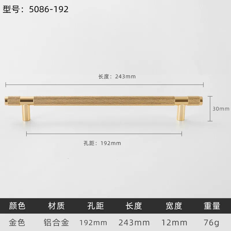 Black Gold Knurled Kitchen Cupboard Cabinet Storage Handles Closet T Bar Wardrobe Door Pulls Door Knobs Home Furniture Handles