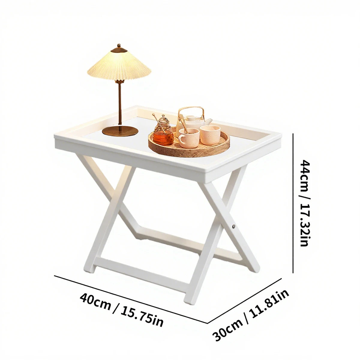 Bamboo Folding Side Table,Durable Tv Tray Bed Table,Small End Table For Living Room, Bedroom