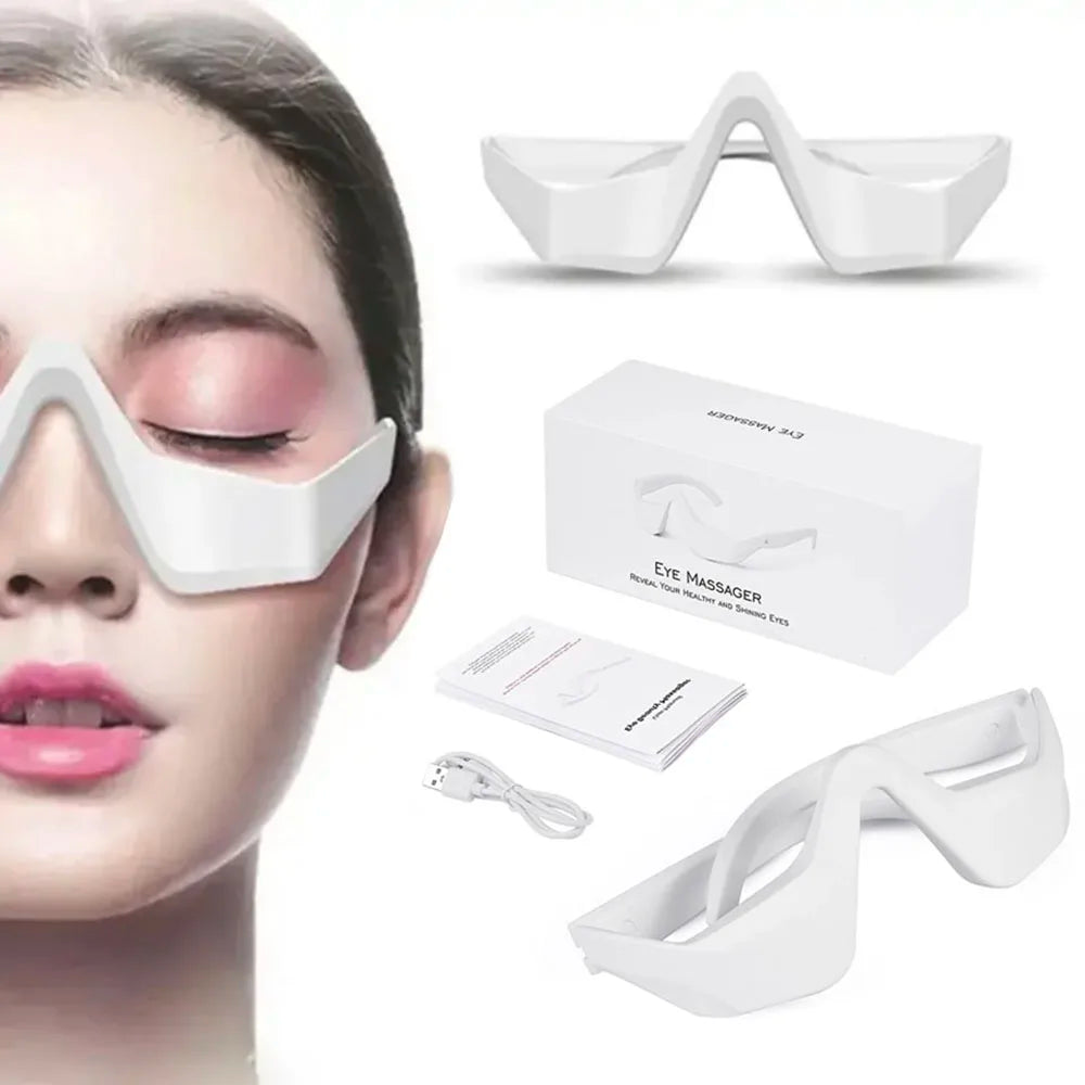 Electric Eye Massager Glasses Relieves Eye Fatigue EMS Red Light Therapy Eye Beauty Instrument For Relax Eye Dark Circles Bags