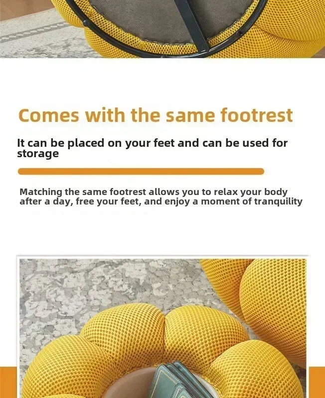 Single Seat Designer Pumpkin Lazy Sofa Balcony and Bedroom Can Lie Down and Recline Italian Minimalist Rochburg Football Sofa