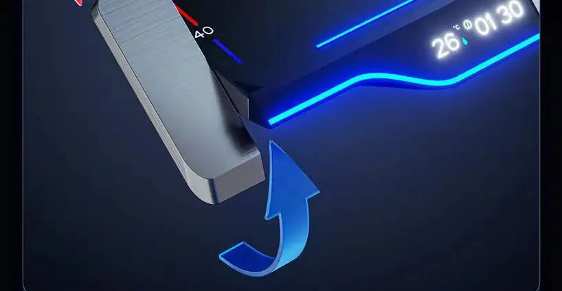 Luxury Wall Mounted Smart Button Digital Display Shower Set Thermostat System Glass Countertop Bathroom Brass Rain Shower Set