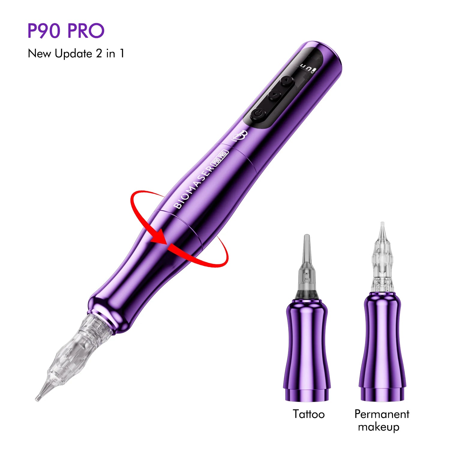 BIOMASER P90 Pro Wireless Rotary Rechargeable PMU Tattoo Machine Permanent Makeup Microblading Eyebrow Lip Eyeliner Tattoo Gun