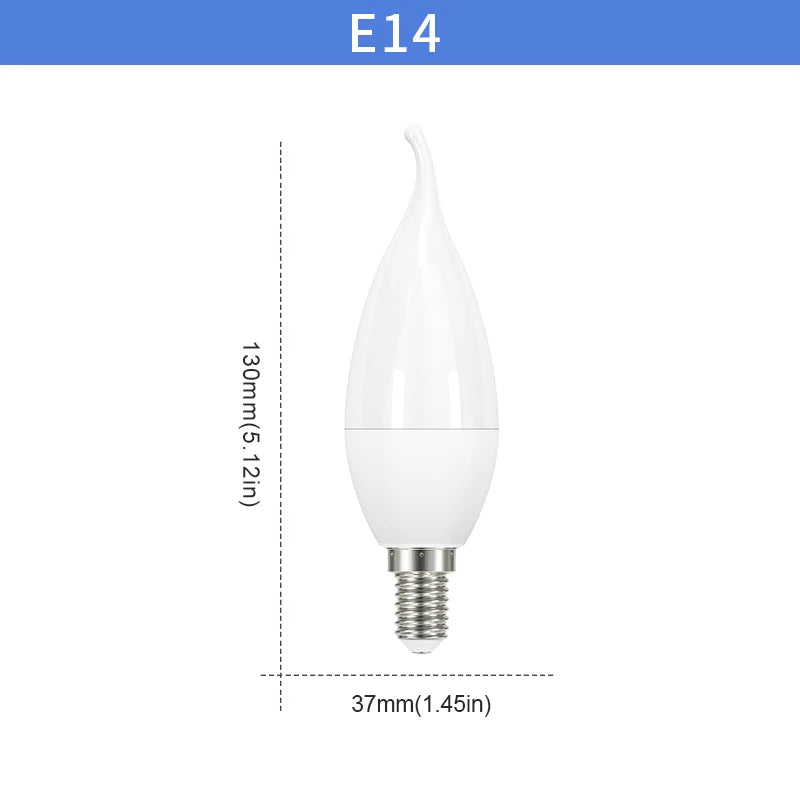 10pcs E27 E14 Led Bulb 220V Candle Bulb Energy Saving Lamp 3W 6W 9W 12W Led Chandelier Light Spotlight Led for Home Decoration