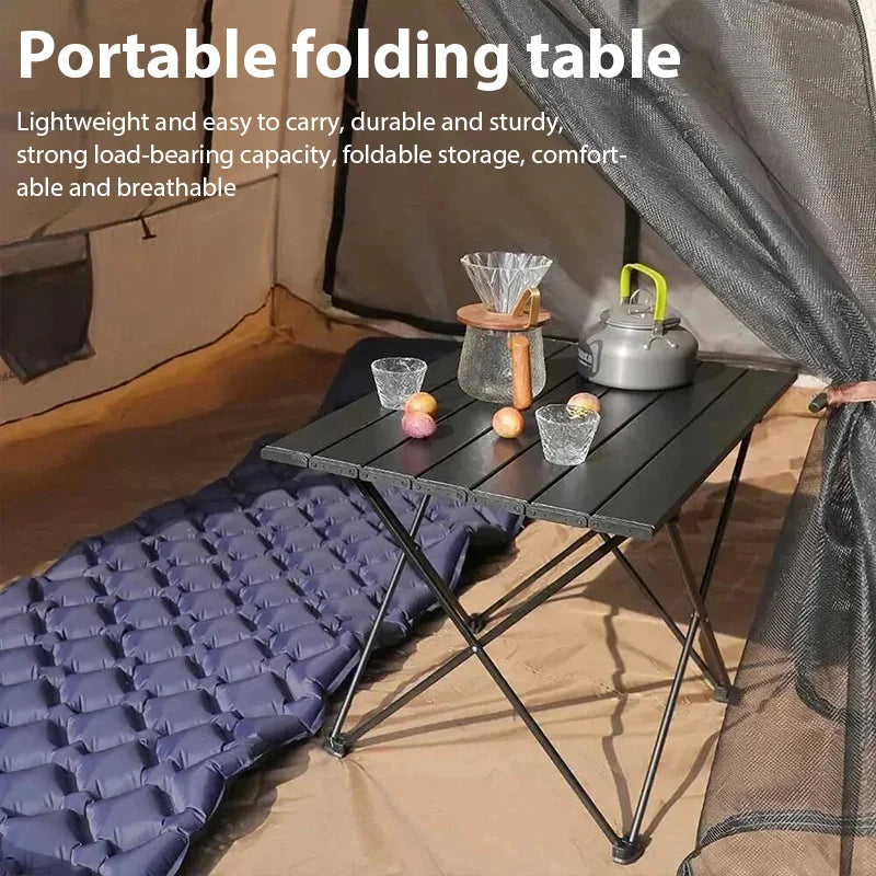 Outdoor Portable Folding Ultralight Carbon Steel Table Picnic Camping Barbecue Desk for Garden Party Family Trips