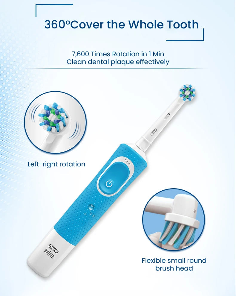 Oral B D100 Electric Toothbrush 2D Vitality Cleaning Teeth Brush Waterproof Electronic Teeth Brush Inductive Charger With Timer