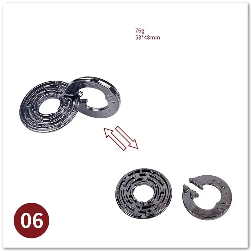 Classic IQ Metal Brain Magic Baffling Puzzles Game Toys for Children Adults Funny Gifts
