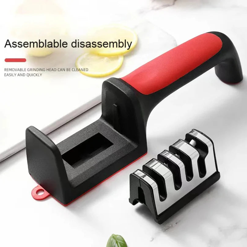3/4 section Quick knife sharpener Multi-functional hand-held whetstone non-slip knife sharpener Kitchen tool