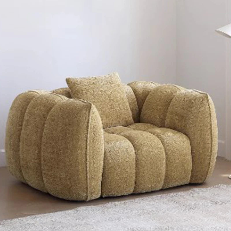 Yellow Portable Foam Chairs Fabric Living Room Puffs Nordic Lounge Chairs Sofa Floor Bedroom Cadeiras De Sala De Estar Furniture