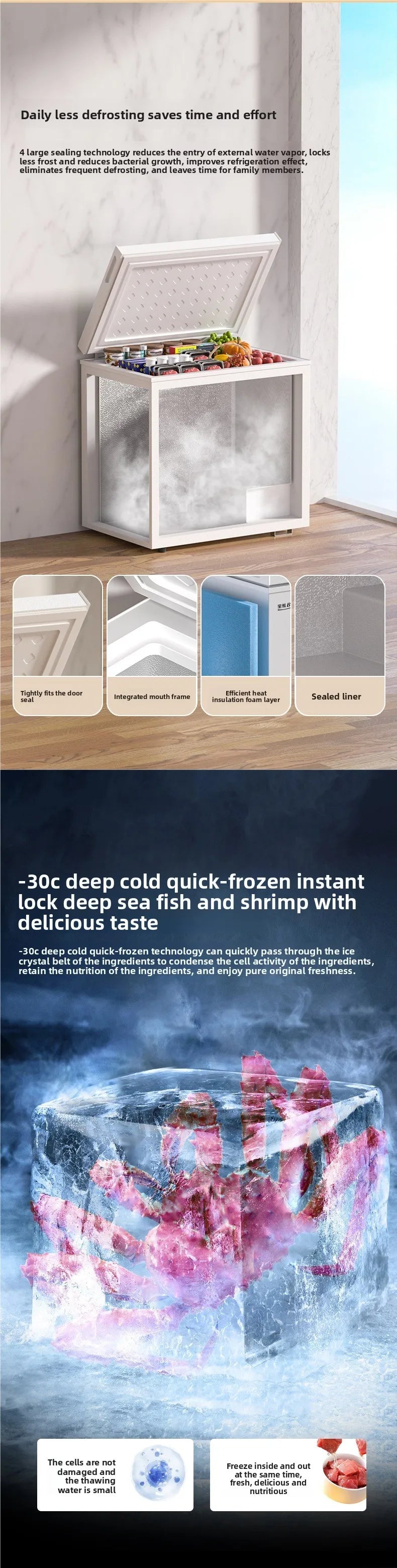 First-class Energy Efficiency Small Freezer Household Small Full Freezer Refrigerated Dual-purpose Mini Frost-free Freezer