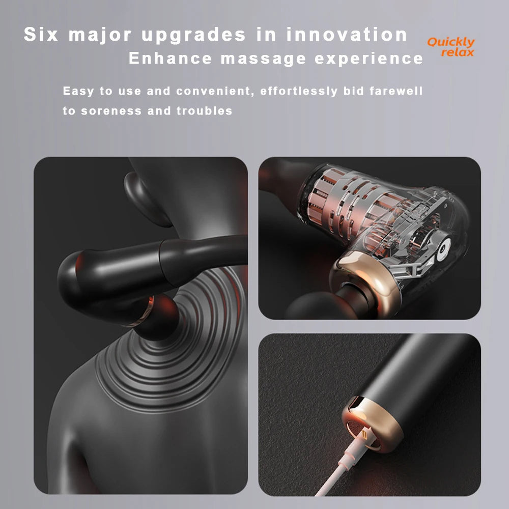 Fascia gun Handle Elbow 3 Modes 6 Gears Adjust Muscle Relaxation Massage Percussion Hammer for Athletes