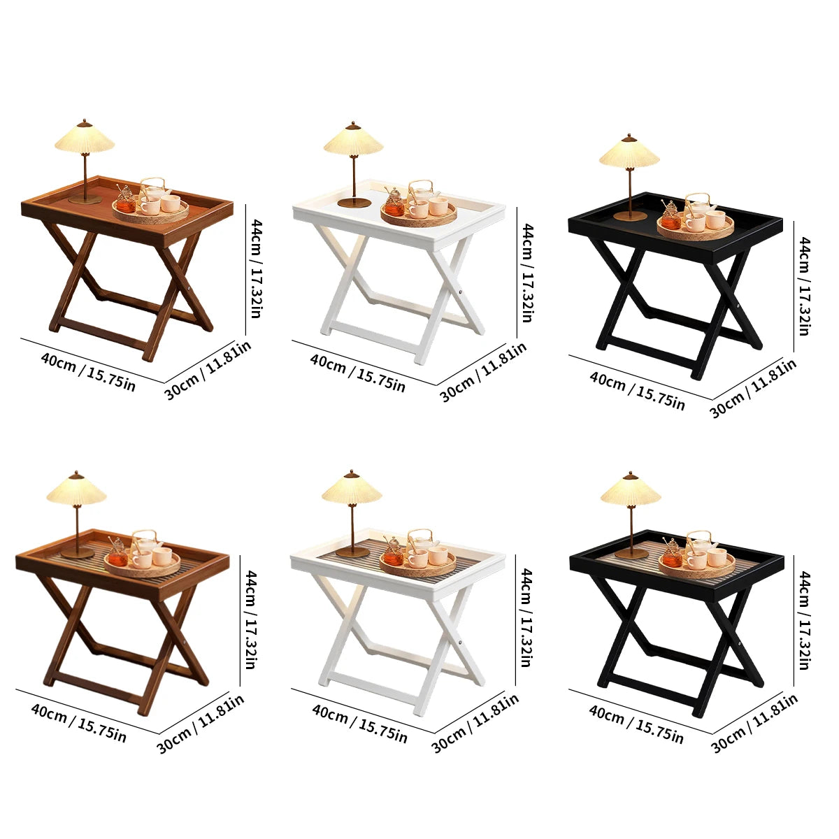 Bamboo Folding Side Table,Durable Tv Tray Bed Table,Small End Table For Living Room, Bedroom