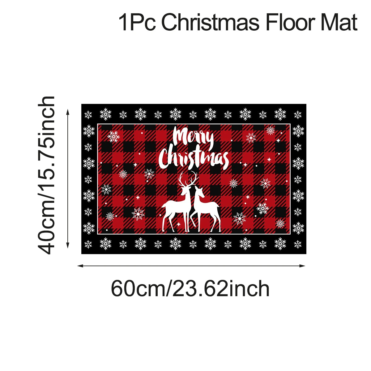 Christmas Kitchen Floor Mats, Plaid Pattern Kitchen Runner Rug for Kitchen Decoration Home 2024 Navidad Noel Gifts New Year 2025