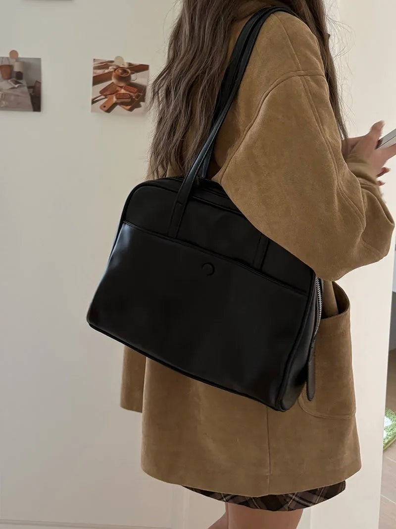 JIAERDI Retro Coffee Shoulder Bags Wallet Women Pu Leather Soft Bagutte Bag Female Large Capacity Tote Bag Handbag Сумка Женская