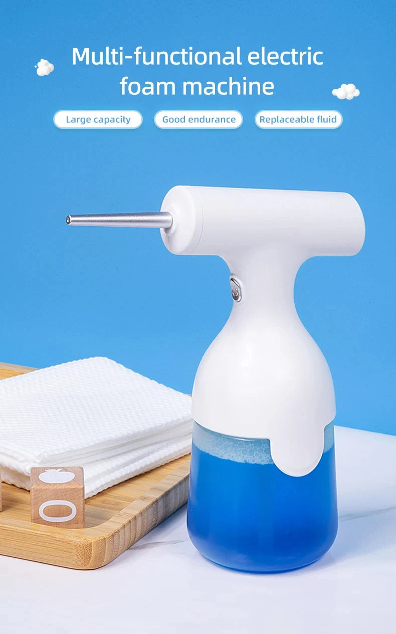 Electric Liquid Foam Dispenser Gun Automatic Continuous Foaming Shampoo Face Wash God Detergent Bathroom Bubble