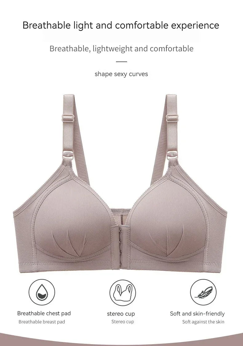 New Front Button Breastfeeding Bra without Steel Ring Thin Size Comfortable and Traceless Pregnant Women's Bra