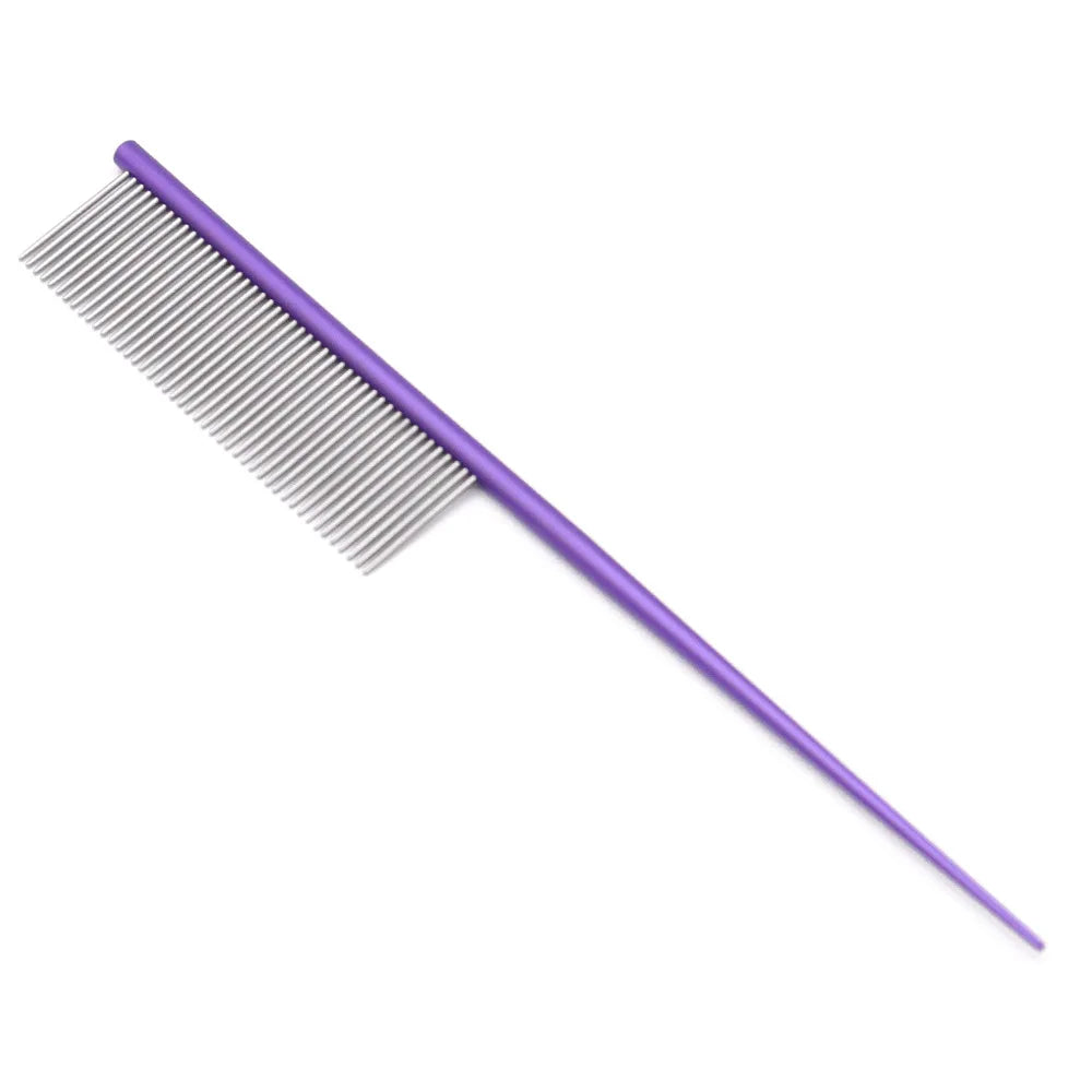 Stainless Steel Pet Flea Comb Practical Colorful Non-rust Dog Grooming Comb Dense Tooth Pet Hair Comb Cleaning