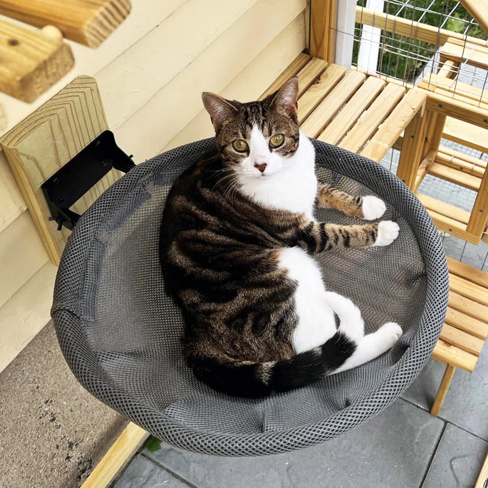 Cat Hammock Wall Mounted Foldable and Stable Breathable Cat Bed for Sleeping, Playing, Climbing and Resting