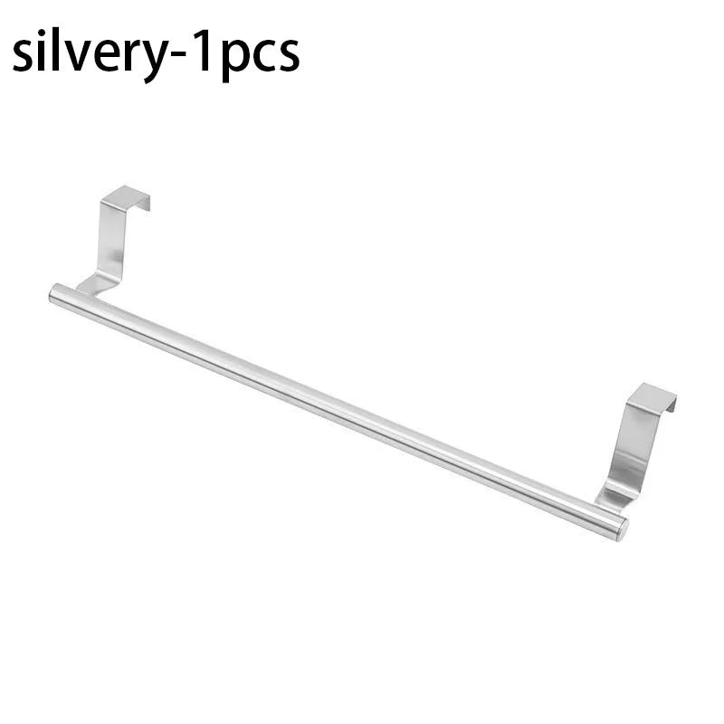 Cabinet Door Back Hanging Rack Kitchen Accessories No Punching Required Towel Bar Kitchen Organizing Shelf Organizer Storage