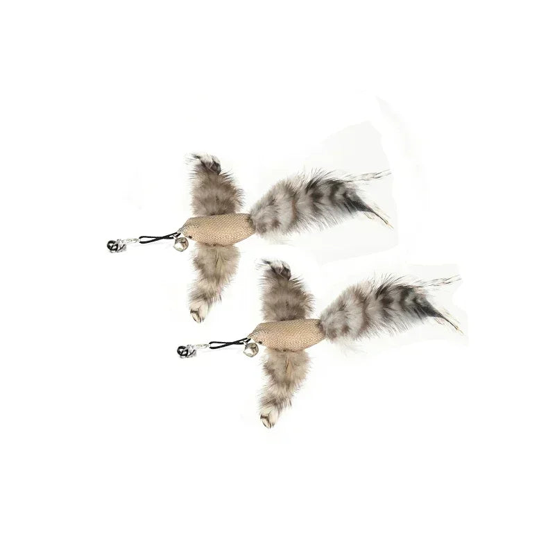 Simulation Bird Cat Toys Funny Interactive Peacock with Bell Cat Stick Toy for Kitten Playing Teaser Wand Toys Pet Cats Supplies
