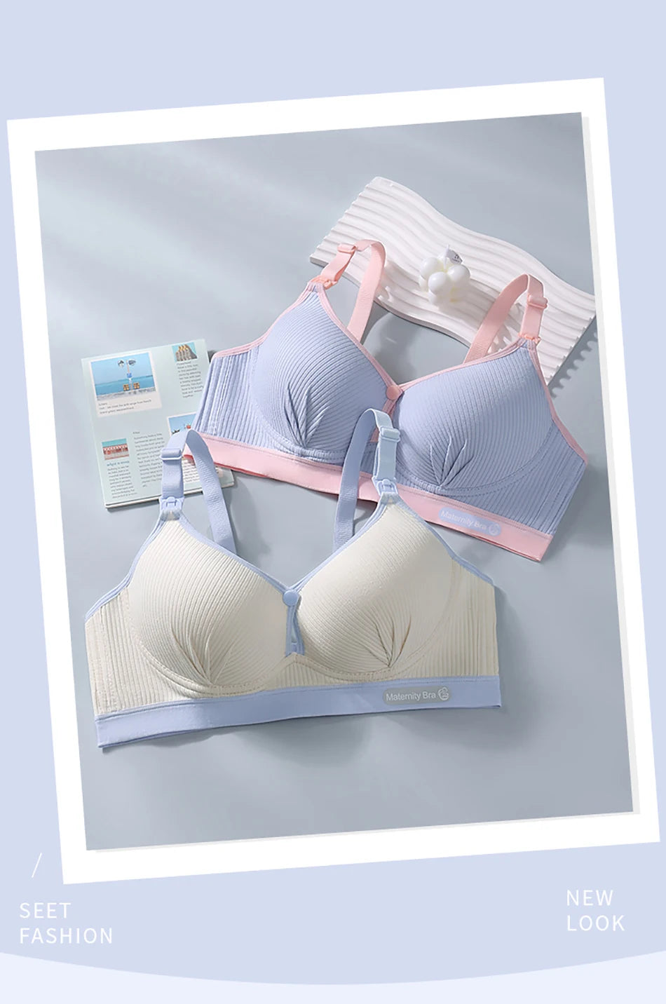 Maternity Nursing Bra No Underwire Front Open Summer Support Cups Bralette Soft Comfort for Pregnant Women Underwear Clothing