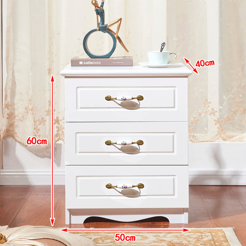 White Luxury Nightstand Mobile Bedroom Cabinets Nordic Bedside Table Librero Storage Drawers Mesitas De Noche Trendy Furniture