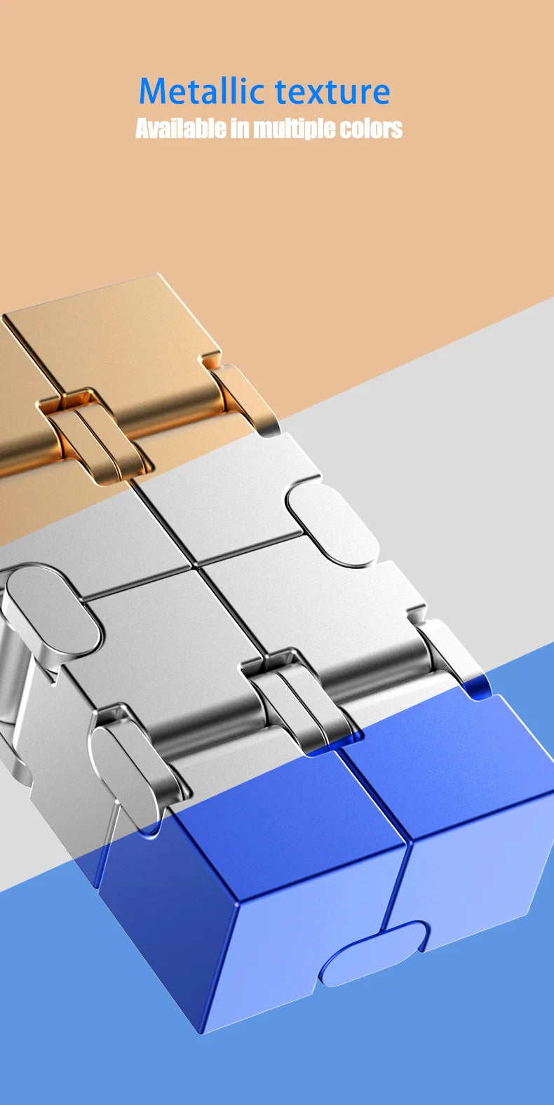 Upgraded Fashion Metal Cube - Anti-Anxiety Decompression Toy, Brain Teaser Game for ADHD, Creative Office Desk Gadget fidget toy