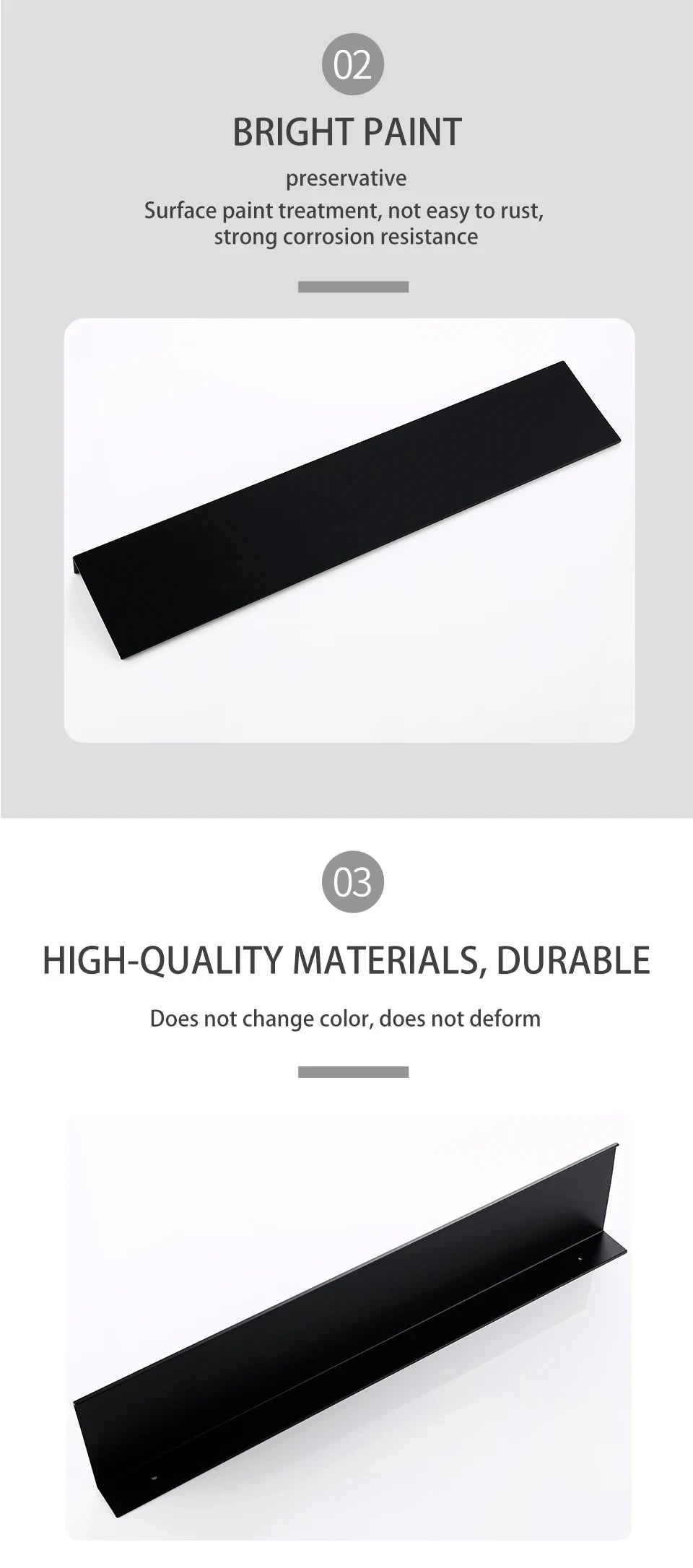 Matt Black Wall Shelf Bathroom Shelves Bathroom Accessories 30-50cm Modern Kitchen Shower Bath Storage Rack Wholesale Promotion