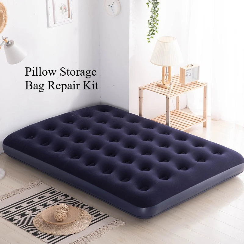 Inflatable Household Single Folding Bed Air Cushion Bed Double, Thickened Portable Air Bed Outdoor Inflatable Sofa