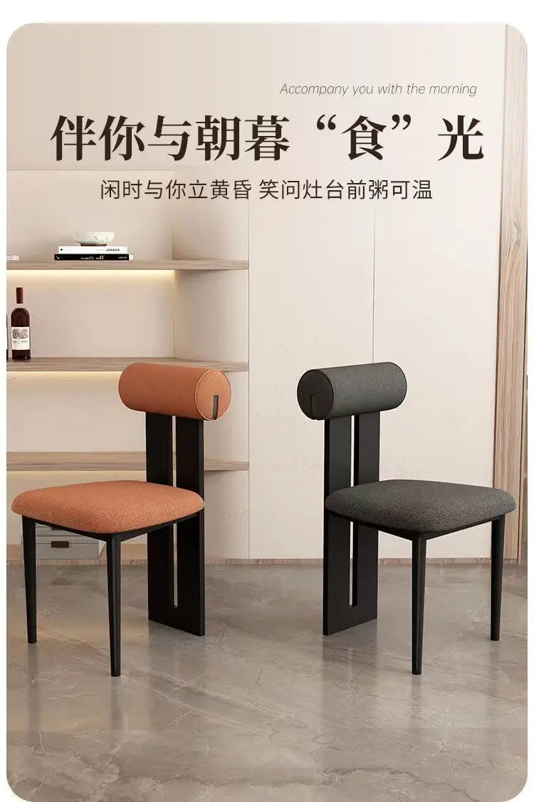 Nordic French Vintage Solid Wood Dining Chair - Mid-Century Retro Backrest Hippo Chair for Home, Living Room & Vanity