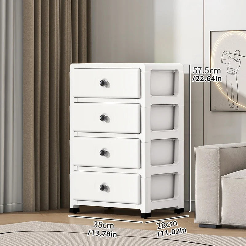 Mobile Multi-Layer Drawer Storage Cabinet,Large Capacity Bedside Table with Wheels for Bedroom/Kitchen/Living Room