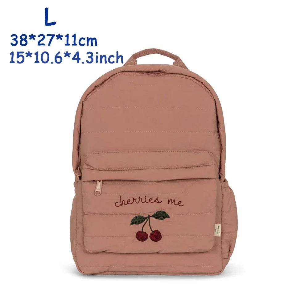 KS Brand Mommy Bag Travel Children Kid Cherry Backpack Primary Schoolbag Baby Waterproof Print Kindergarten Bags Boys Girls Gift