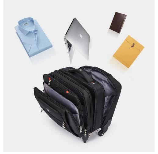 Men Business Trave Luggage Suitcase 18 inch Cabin Size Oxford Laptop Trolley bags with wheels Carry on hand luggage Suitcase bag