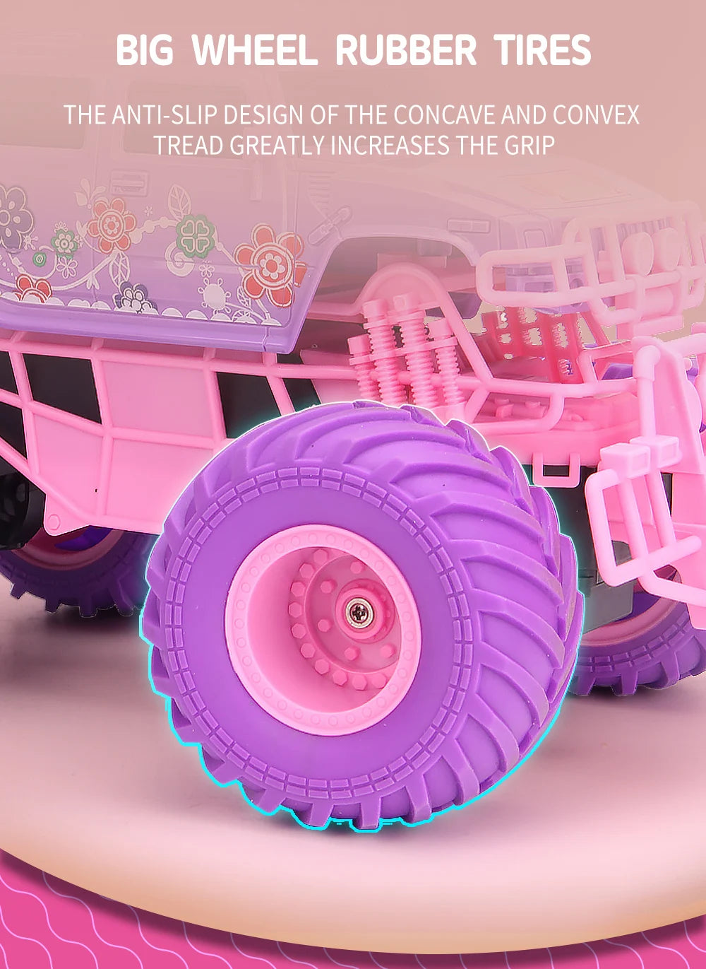 JJRC Barbie RC Car Pink Pickup Truck Electric Climbing Drop-resistant Stunt Remote Control Toy For Children Party Gift Ornament